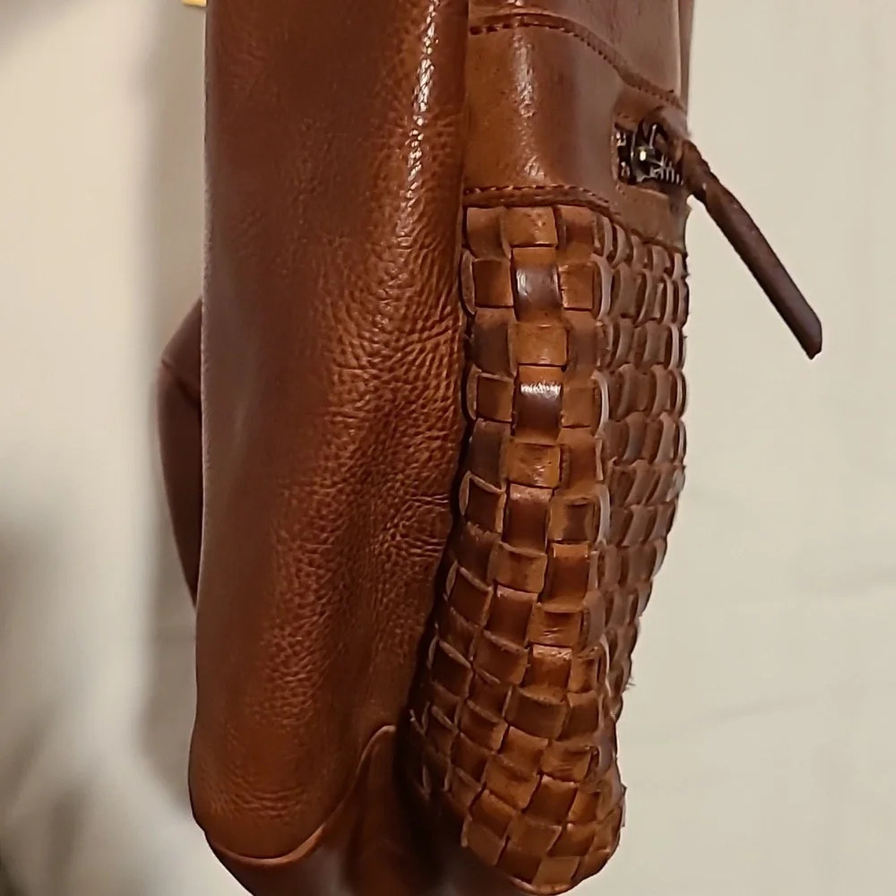 Vilenca Holland Brown Leather Woven Shoulder Bag Boho Bohemian Purse Soft - Picture 16 of 16